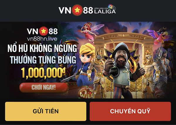 Gửi tiền vào Vn88